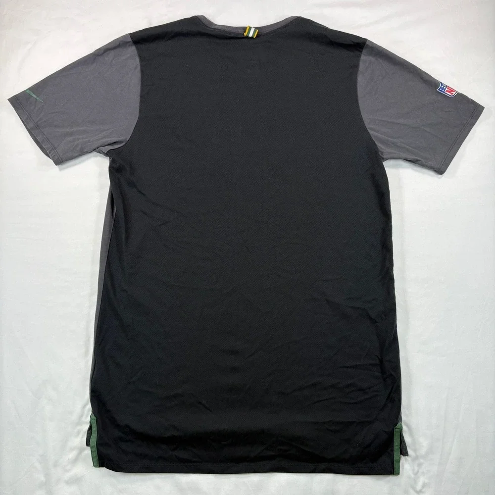 Nike Green Bay Packers‎ T-Shirt Mens Medium Dri-Fit Gray Black NFL Football Tee